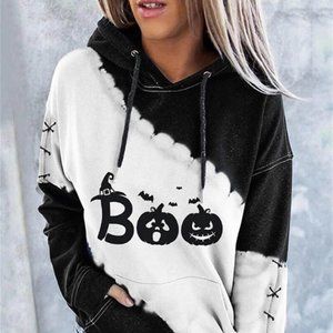 Halloween Boo Pumpkins Tie Dye Hoodie